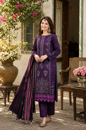 Signature Embroidery Lawn 3 PC | P3P | Unstitched